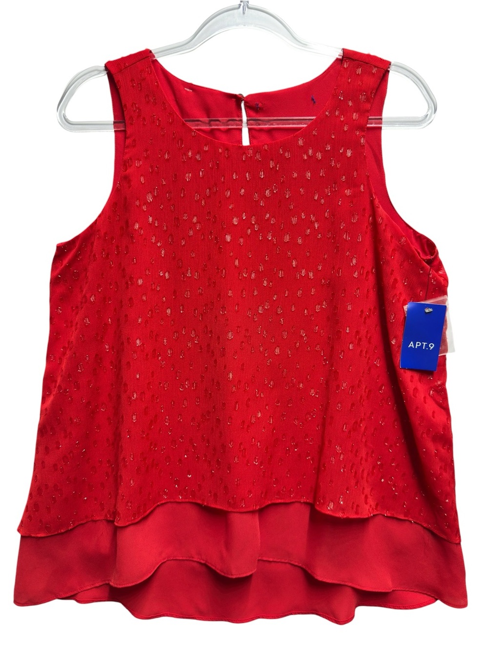 NEW Tuxedo Silky Chiffon Knit Layered Babydoll Camisole Blouse Top